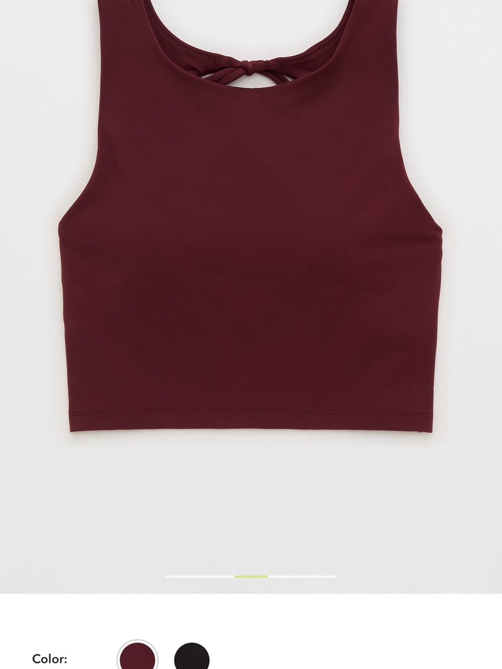 aerie Burgundy Crop Tank with Back Twist